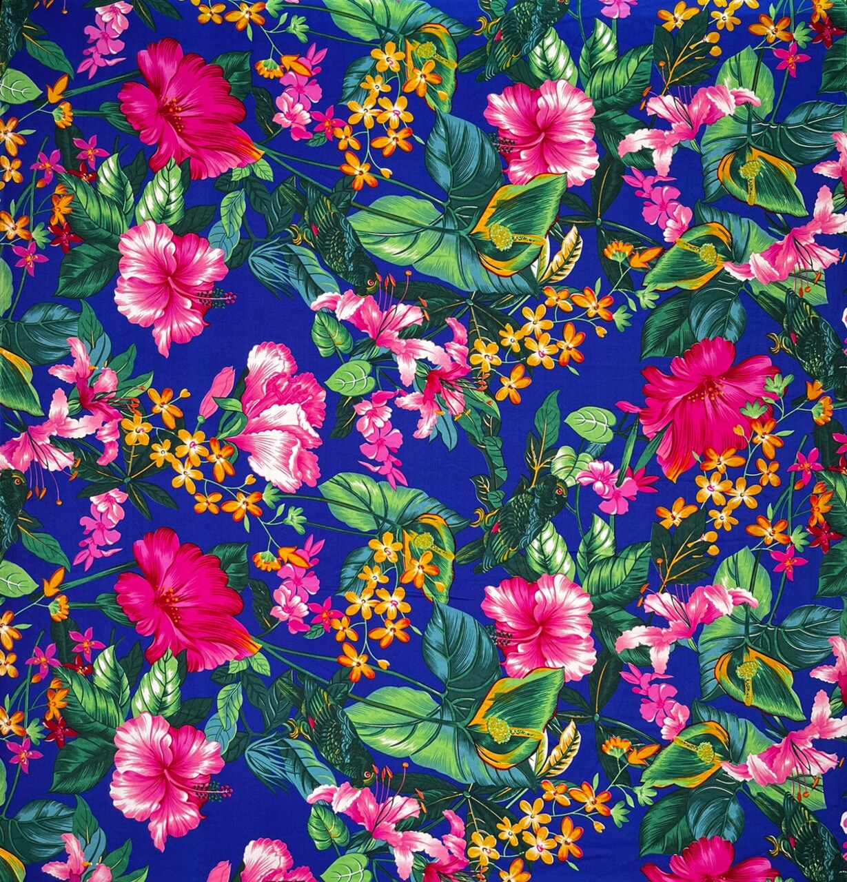 1 Yard Tropical Garden Peachskin Polyester Fabric For Sewing Apparel And Home Décor Projects 45 Inch